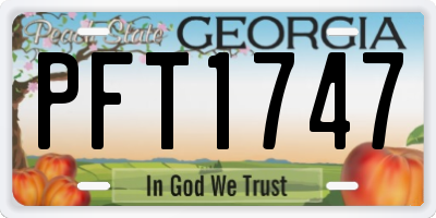 GA license plate PFT1747