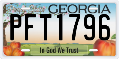 GA license plate PFT1796