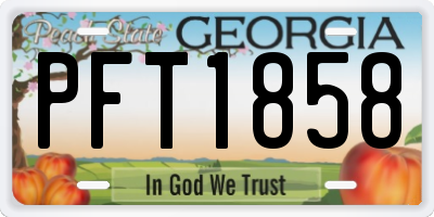 GA license plate PFT1858