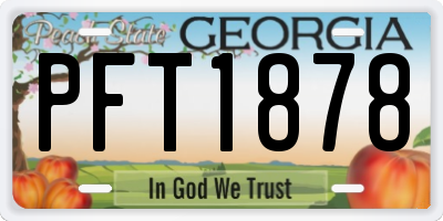 GA license plate PFT1878