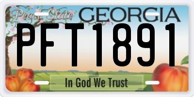 GA license plate PFT1891