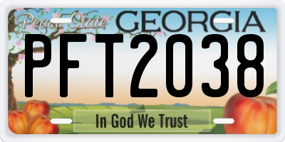GA license plate PFT2038
