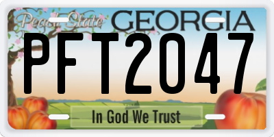 GA license plate PFT2047