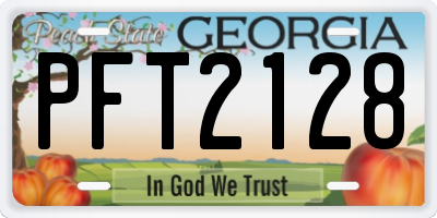 GA license plate PFT2128