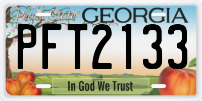 GA license plate PFT2133