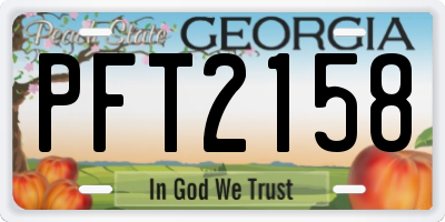 GA license plate PFT2158