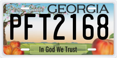 GA license plate PFT2168