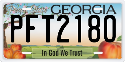 GA license plate PFT2180
