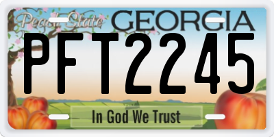 GA license plate PFT2245