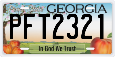 GA license plate PFT2321