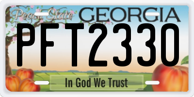 GA license plate PFT2330