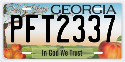 GA license plate PFT2337