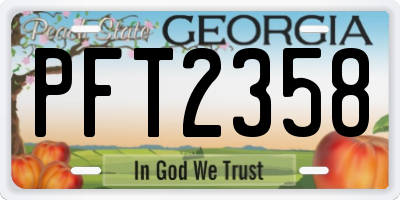 GA license plate PFT2358