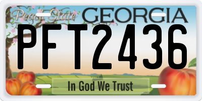 GA license plate PFT2436
