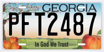 GA license plate PFT2487