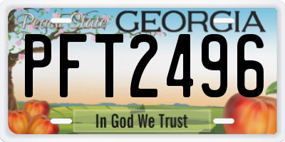 GA license plate PFT2496