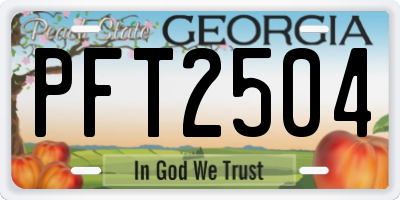 GA license plate PFT2504