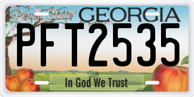 GA license plate PFT2535