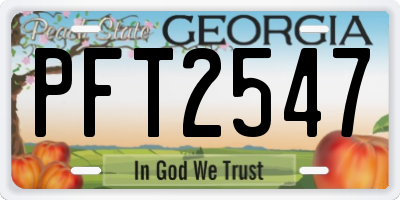GA license plate PFT2547