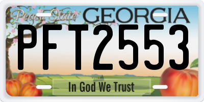 GA license plate PFT2553
