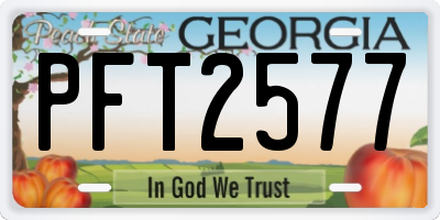 GA license plate PFT2577