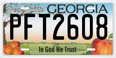 GA license plate PFT2608