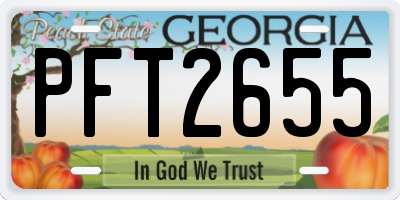 GA license plate PFT2655