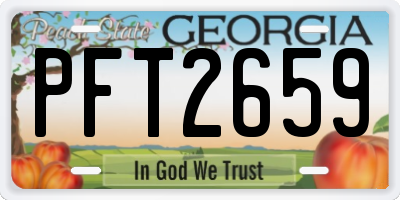 GA license plate PFT2659