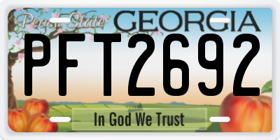 GA license plate PFT2692