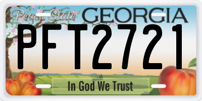 GA license plate PFT2721