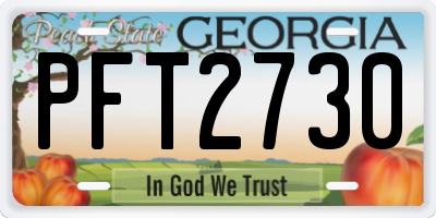 GA license plate PFT2730