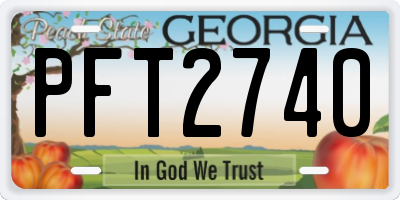 GA license plate PFT2740