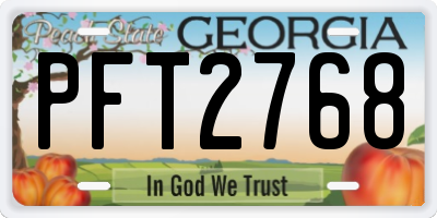 GA license plate PFT2768
