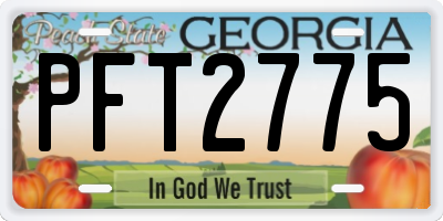 GA license plate PFT2775