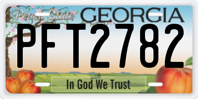 GA license plate PFT2782