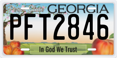 GA license plate PFT2846