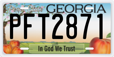 GA license plate PFT2871