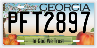 GA license plate PFT2897