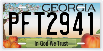 GA license plate PFT2941