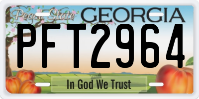 GA license plate PFT2964