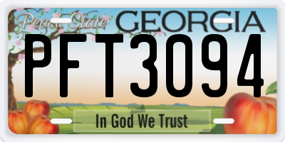 GA license plate PFT3094