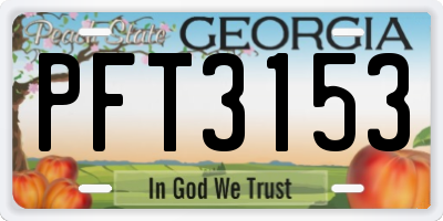 GA license plate PFT3153