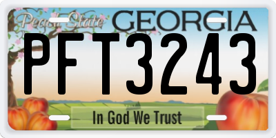 GA license plate PFT3243