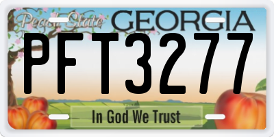 GA license plate PFT3277