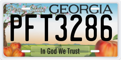 GA license plate PFT3286