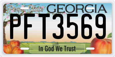 GA license plate PFT3569
