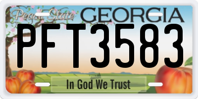 GA license plate PFT3583