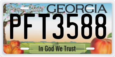GA license plate PFT3588