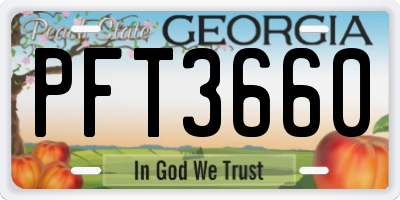 GA license plate PFT3660