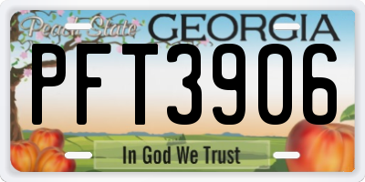 GA license plate PFT3906